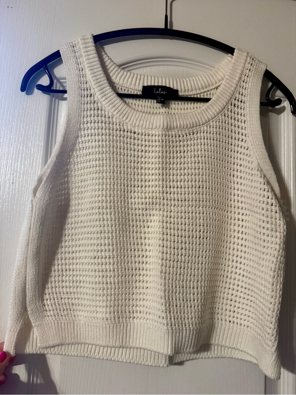 Lulus White Knit Sweater Tank | Sleeveless Sweater Top | Size Medium 🤍 - Picture 2 of 5